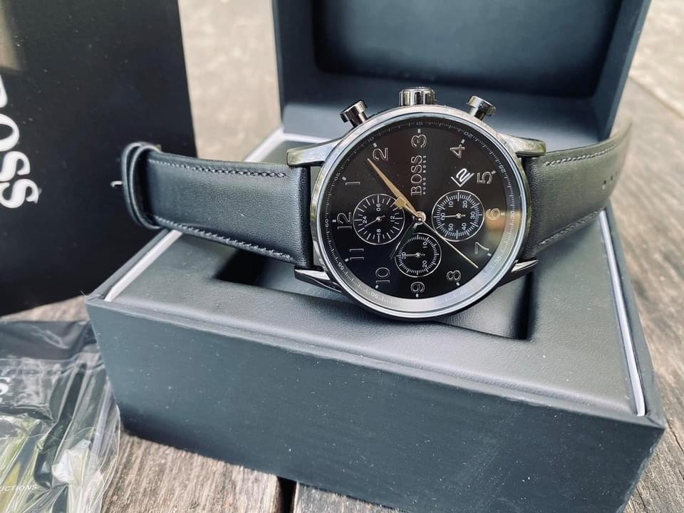 Hugo Boss Leather Chronograph Watch